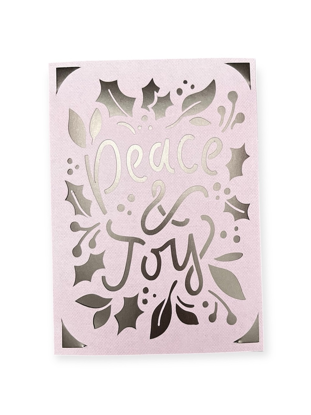 Peace & Joy Pink Holiday Card